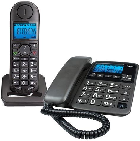 bolcom profoon pdx  single dect telefoon en vaste telefoon zwart