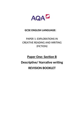 aqa language gcse descriptive writing step  step revision guide