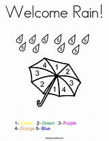 Rain Coloring Welcome Color Number Umbrella Worksheets Rainy Twistynoodle Pages Noodle Twisty Weather Print Built California Usa Activities Colors School sketch template