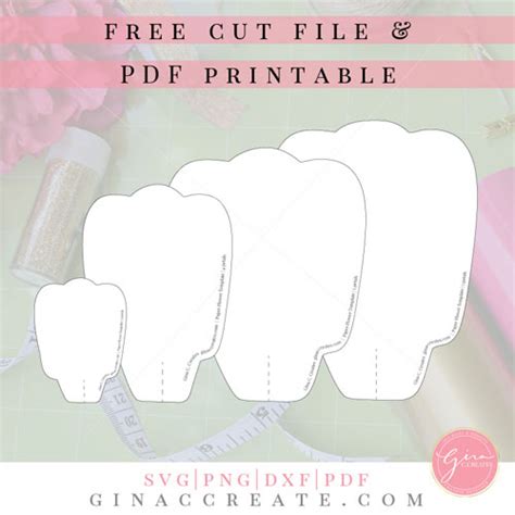 paper flower template printable cut file gina  creates