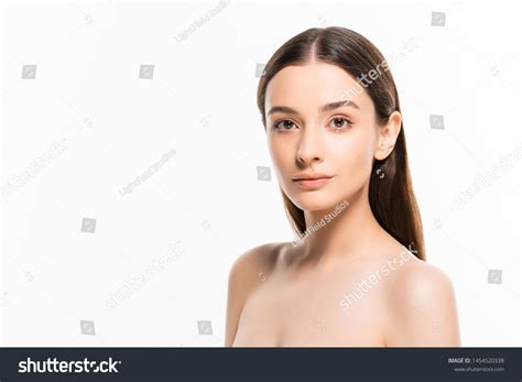 Beautiful Brunette Naked Woman Perfect Skin Foto Stock 1454520338