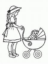 Doll Baby Coloring Pages Clipart Printable Library Colouring sketch template