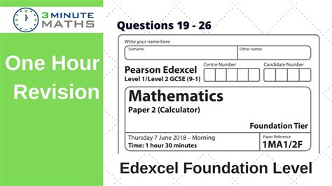 edexcel gcse foundation maths paper  june  questions