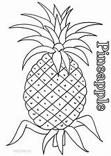 Pineapple Coloring Pages Kids Printable Cool2bkids Fruit Pineapples Color Cute sketch template