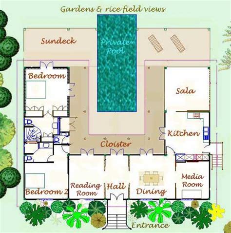 thailand villa floorplan  layout thai design