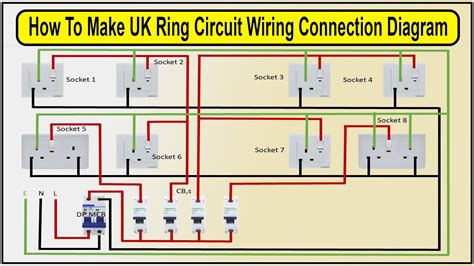uk ring circuit wiring connection diagram ring socket outlets youtube