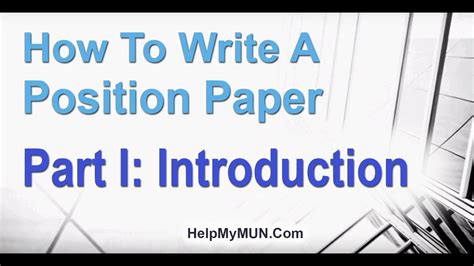 write  mun position paper introduction  mun position paper
