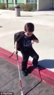 the heartwarming moment blind four year old steps off the