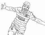 Coloring Goal Celebrating Pages Suárez Suarez Football Colorear Coloringcrew Players sketch template