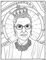 Coloring Pages Bader Ruth Ginsburg Supreme Rbg Women Court Adult Feminist Printable History Sheets Eleanor Roosevelt Justice Colouring Color Kids sketch template