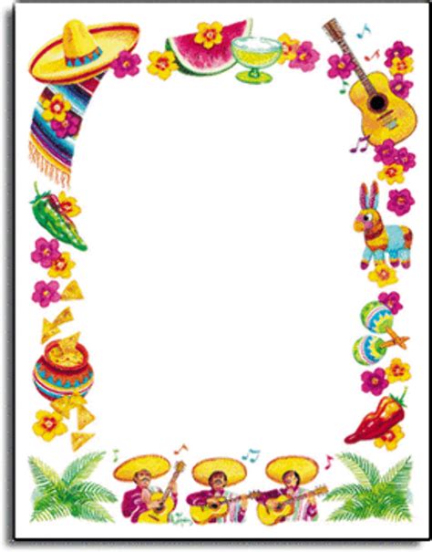 fiesta border template  printable word searches