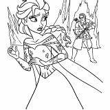Coloring Elsa Pages Queen Hunter Runaway Singing Coloringsky sketch template