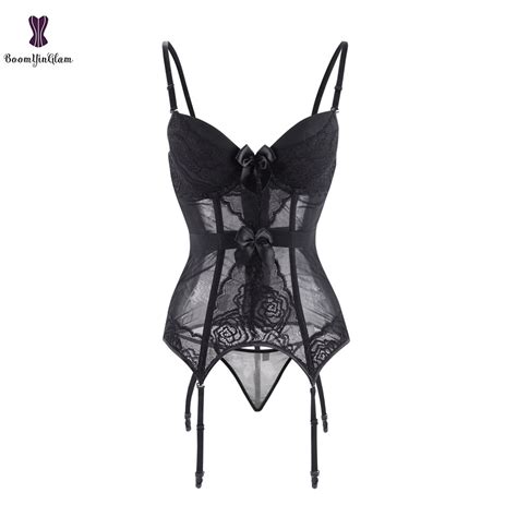 verstelbare bandjes sexy lingerie vrouwen ondergoed transparante kanten beha corset padded