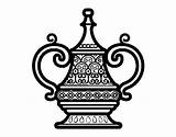Arabe Vaso Arabo Colorare Vase Acolore Coloritou sketch template