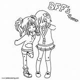 Bff Coloring Pages Girls Printable Kawaii Bettercoloring Kids Kleurplaat Adults Told Friend Source sketch template