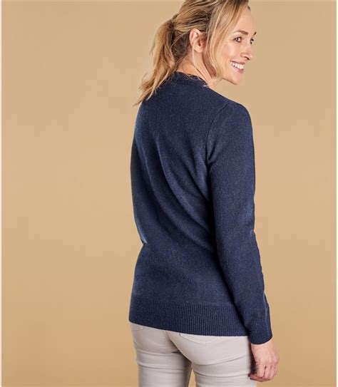 navy lambswool knitted v neck cardigan woolovers uk