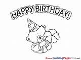 Teddy Birthday Happy Coloring Bear Pages Printable Colouring Sheet Title Coloringpagesfree sketch template