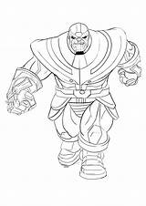 Thanos Coloring Pages Kids Color Print Printable Super Supervillain sketch template