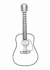 Guitar Coloring Acoustic Vector Line Simple Svg Related Pages Bass sketch template