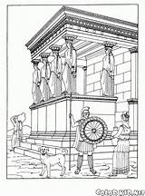 Colorare Atenas Templo Tempio Coloriage Pages Atene Zeus Malvorlagen Tempel Partenone Antiguo Athens Altar Antike Colorkid Triomphe Antico Athen Antigo sketch template