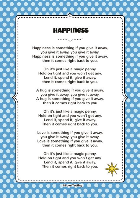 happiness     give   song