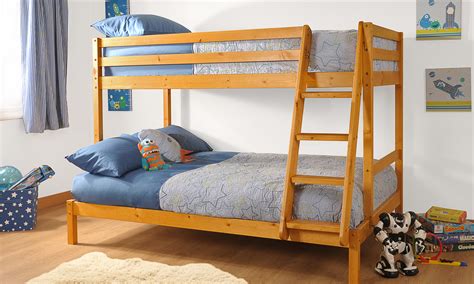 durban wooden triple bunk bed     mattresses uk