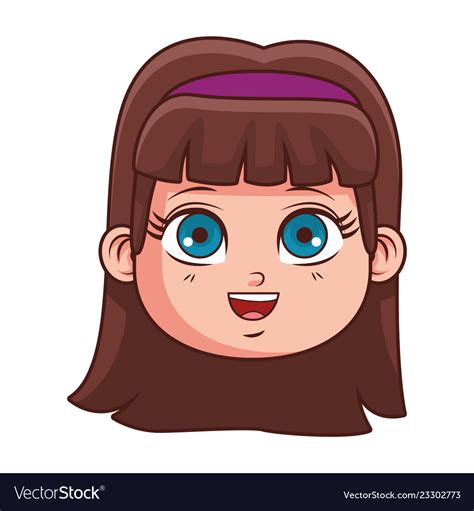cute girl face cartoon royalty  vector image