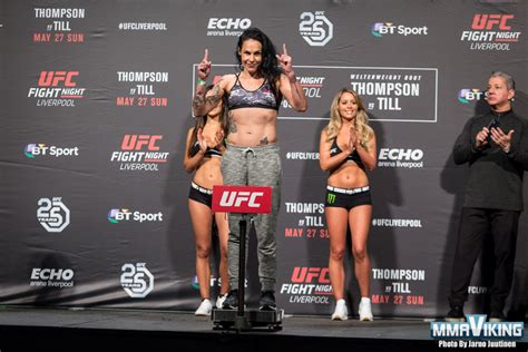 weigh in photos lina lansberg meets gina mazany at ufc liverpool