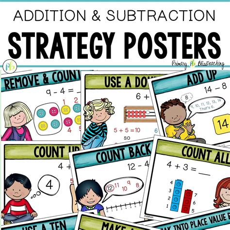 addition subtraction strategy posters primary bliss teaching