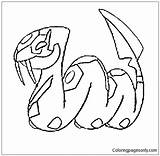 Pokemon Pages Seviper Serperior Coloring Template sketch template