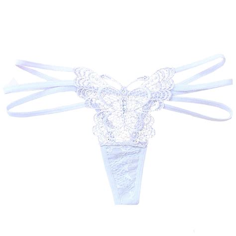Women Underwear Brief Panties Lace Bow Hot Drilling Solid Color Thong
