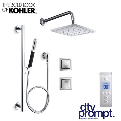 kohler dtv prompt cs sp polished chrome luxury shower system includes