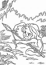 Coloring Pages Tarzan Printable Disney Sheets Kids Little Book Jungle Spear Cartoon Books Printables Colouring Cartoons Blank Shows Cool Drawing sketch template