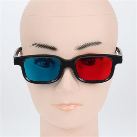Black Frame Universal 3d Plastic Glasses Red Blue 3d