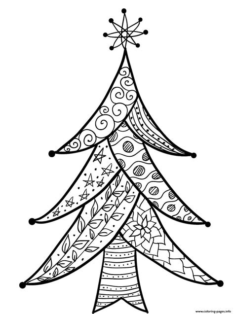 pretty patterns   christmas tree coloring page printable