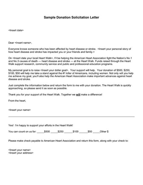 donation solicitation letter  word   formats