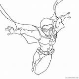Coloring4free Titans Superhero Nightwing Outlines Ausmalbilder Zeichnungsanleitung sketch template