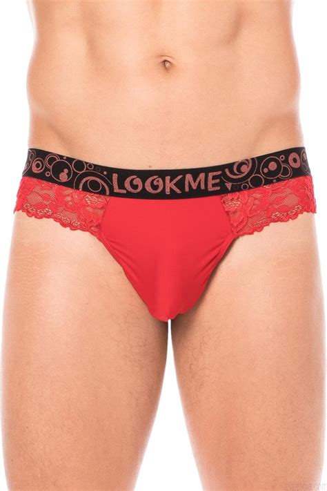 string homme dentelle rouge lookme lace eveetcie