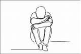 Knees Hugging Knee sketch template