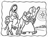 Bethlehem Coloring Joseph Mary Journey Colorear Para Navidad Jesus Belen Dibujo Dibujos Camino Páginas sketch template