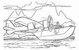 Coloring Pages Water Boat Airplane Spin Tale Drawing Color Supercoloring sketch template