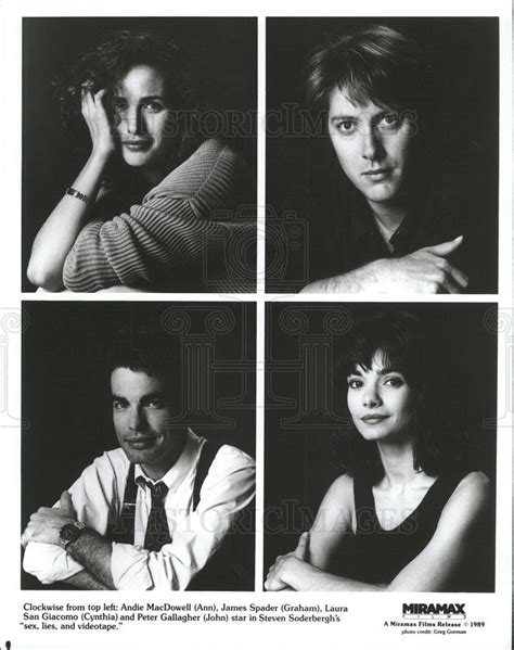 1989 Press Photo Actors Andie Macdowell James Spader Laura San Giaco