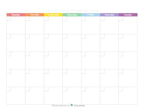 personal planner  printables blank monthly calendar monthly