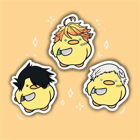 the promised neverland duck meme sticker emma norman ray etsy in 2021