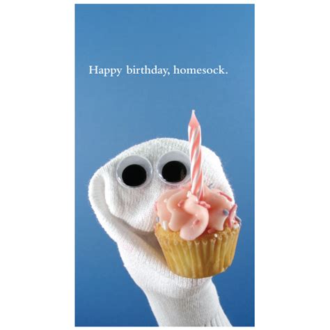 quiplip birthday homesock greeting card from the sock ems collection