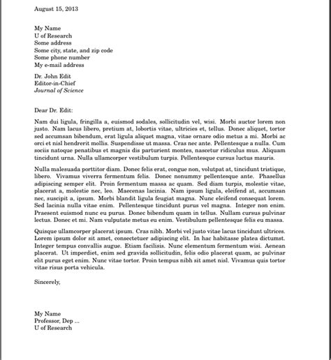 cover letter  ieee journal submission sample  cover letter samples