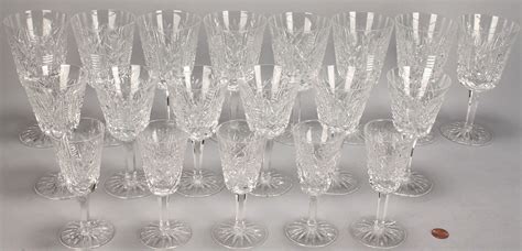 Lot 339 Waterford Crystal Stemware Clare Pattern 19 Pcs Case Antiques