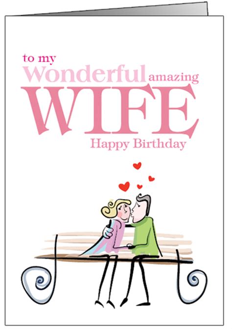 printable birthday wife cards create  print  printable