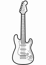 Coloring Guitar Electric Pages Printable Drawing Template Music Sketch Categories sketch template