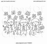 Illustration Numbers Coloring Kids Dance Bnp Studio 2021 sketch template